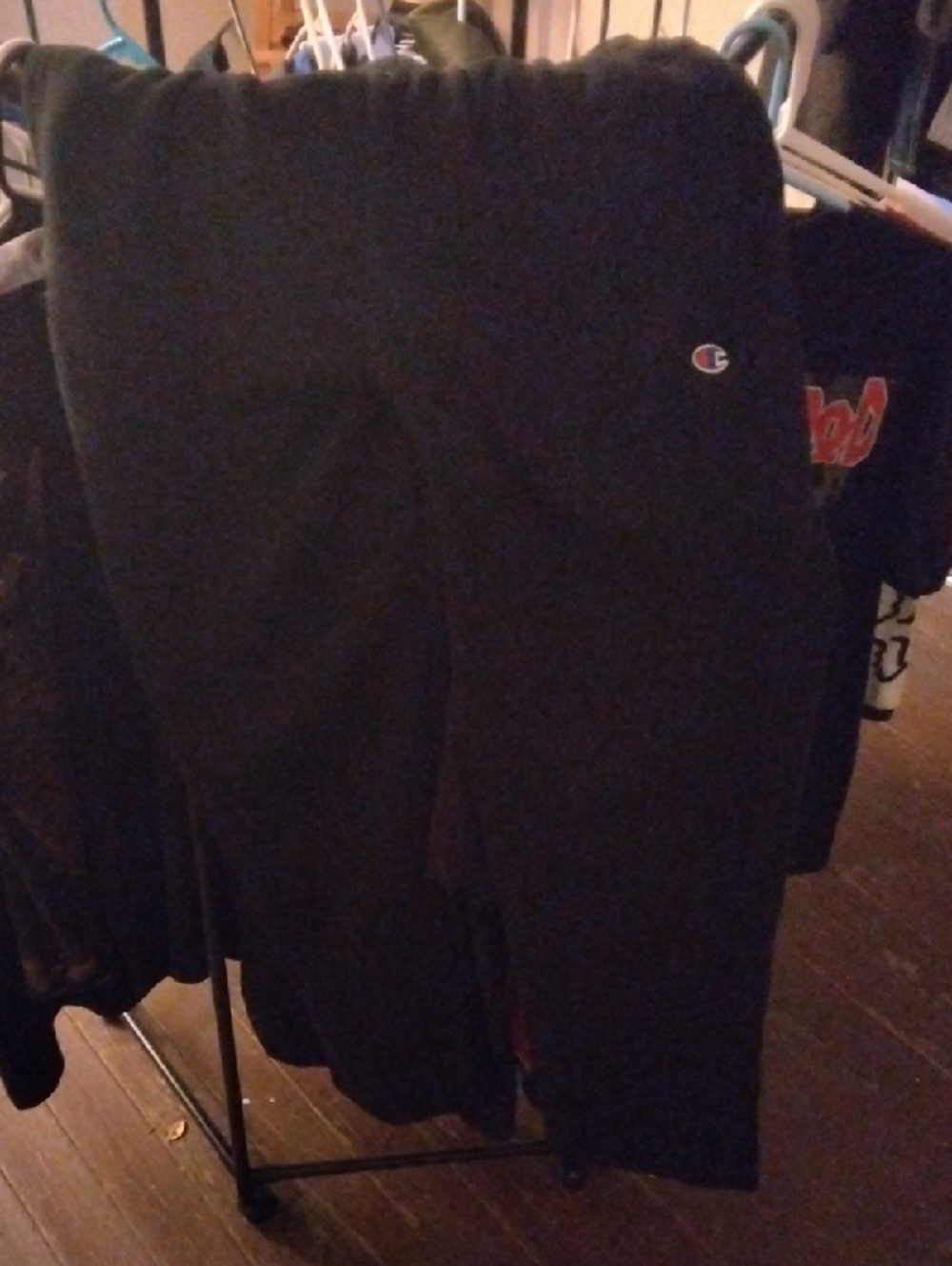 Champion Black Men's Sweatpants with Embroidered C Logo